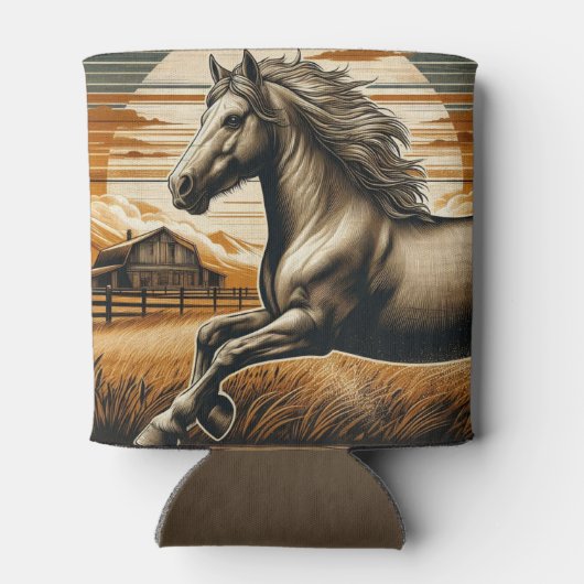 Rost/Vintages Pferd/Western Dosenkühler (Rückseite)