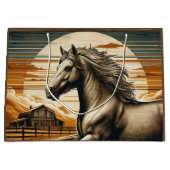 Rost/Vintages Pferd/Western Große Geschenktüte (Vorderseite)