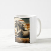 Rost/Vintages Pferd/Western Kaffeetasse (VorderseiteRechts)