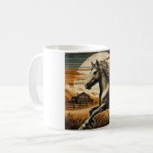 Rost/Vintages Pferd/Western Kaffeetasse (Vorderseite Links)