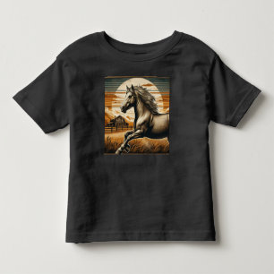 Rost/Vintages Pferd/Western Kleinkind T-shirt