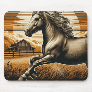 Rost/Vintages Pferd/Western Mousepad