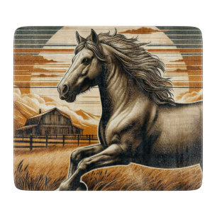 Rost/Vintages Pferd/Western Schneidebrett