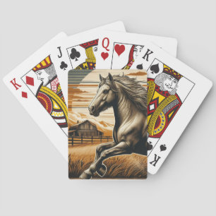 Rost/Vintages Pferd/Western Spielkarten