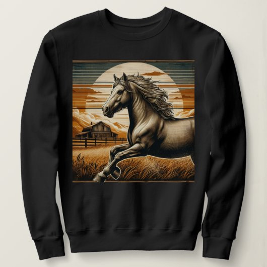 Rost/Vintages Pferd/Western Sweatshirt (Design vorne)