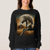 Rost/Vintages Pferd/Western Sweatshirt (Vorderseite)