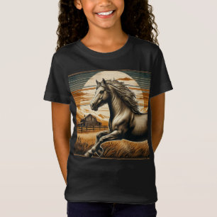 Rost/Vintages Pferd/Western T-Shirt
