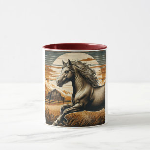Rost/Vintages Pferd/Western Tasse