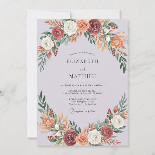 Rostaprikosen-Ranunculus-Eucalyptus-Hochzeit Einladung