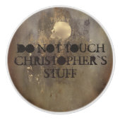 Rostbetonbraun-Imitate goldener Schädel Keramikknauf (Vorderseite)