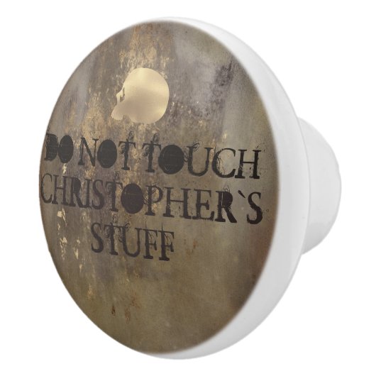 Rostbetonbraun-Imitate goldener Schädel Keramikknauf (Rechts)