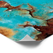 Rostblau gestrichene Metallwand. Detaillierter Fot Poster (Ecke)