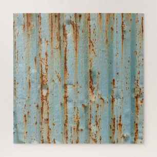 Rostblaue bemalte Metallstruktur Puzzle