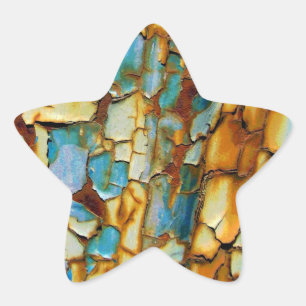 Rostblaue Wand Stern-Aufkleber