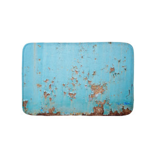 Rostblaues Metall: Texturierte Wand. Badematte