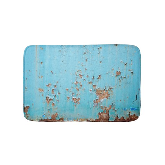 Rostblaues Metall: Texturierte Wand. Badematte (Vorderseite)