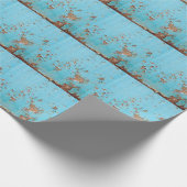 Rostblaues Metall: Texturierte Wand. Geschenkpapier (Ecke)