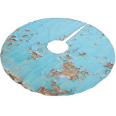 Rostblaues Metall: Texturierte Wand. Polyester Weihnachtsbaumdecke (Schrägansicht)