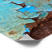 Rostblaues Metall: Texturierte Wand. Poster (Ecke)