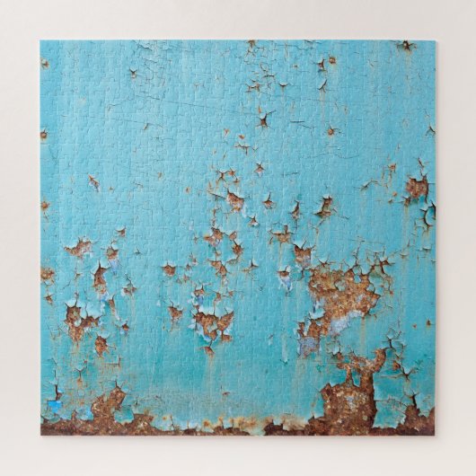 Rostblaues Metall: Texturierte Wand. Puzzle (Vertikal)