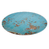 Rostblaues Metall: Texturierte Wand. Schneidebrett (Ecke)