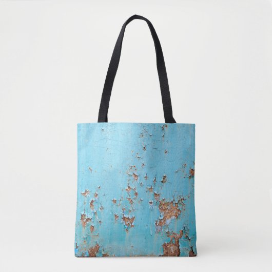 Rostblaues Metall: Texturierte Wand. Tasche (Vorderseite)
