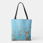 Rostblaues Metall: Texturierte Wand. Tasche (Rückseite)