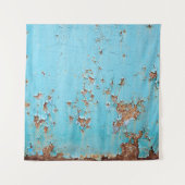 Rostblaues Metall: Texturierte Wand. Wandteppich (Vorderseite)