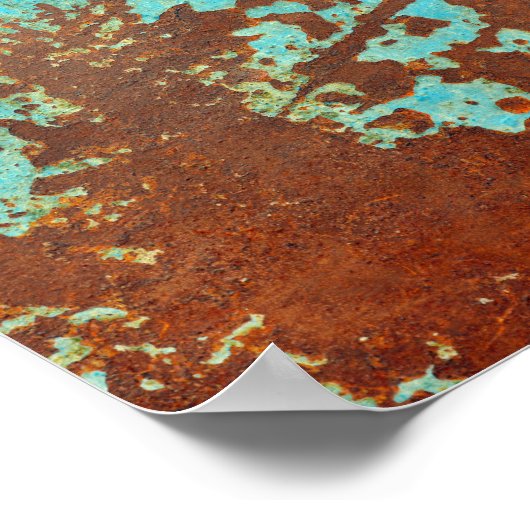 Rostblech blaues Grundierblech Poster (Ecke)