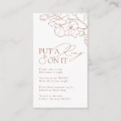 Rostblüte trug einen Ring auf das Brautparty-Spiel Begleitkarte (Vorderseite)