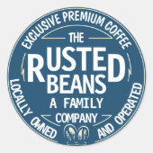 Rostbohnen - Kaffee Runder Aufkleber (Vorderseite)