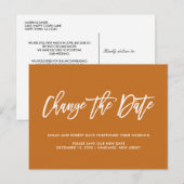 Rostbraun | Datum der Änderung Zurückgestellt Stor Ankündigungspostkarte (Vorne/Hinten)