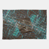 Rostbraunblau, Kratzer, kleiner Stein oder Gitter Geschirrtuch (Horizontal)