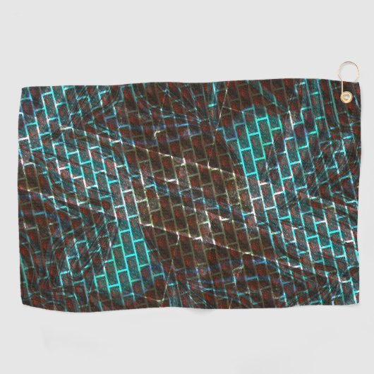 Rostbraunblau, Kratzer, kleiner Stein oder Gräser Golfhandtuch (Horizontal)