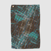 Rostbraunblau, Kratzer, kleiner Stein oder Gräser Golfhandtuch (Vorderseite)