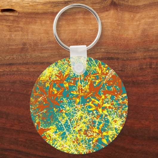 rostbraune Blätter Schlüsselanhänger (Vorderseite)