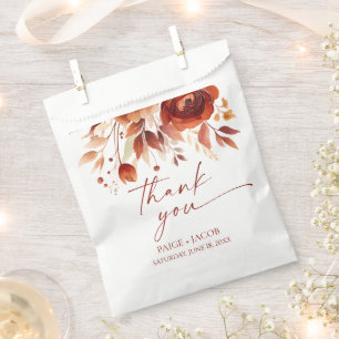 Rostbraune Bordeaux Braune Blumen Hochzeit Geschenktütchen