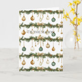 Rostbraune Schleifen Creme Grün Weihnachten Karte (Gelbe Blume)
