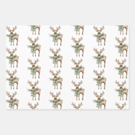 Rostbraune Schleifen Creme Grüne Weihnachtsbäume H Geschenkpapier Set