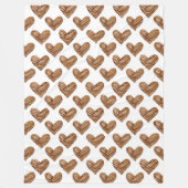 Rostbrauner Webmuster-Herzen Geburtstag Fleecedecke (Vorderseite)