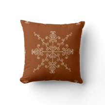 Rostbraunes indisches Boho-Linienkunst-Symmetrie-M