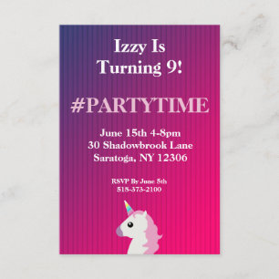 Roste Einladung zur Geburtstagsparty von Unicorn E