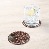 Röste Kaffeebohnen Silver Scoop Foto Custom Runder Pappuntersetzer (Vor Ort)