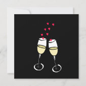 Rösten der Glas-Verlobungs-Party Einladung (Rückseite)