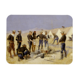 Rösten des Weihnachtsriffs in einem Kavallerielage Magnet