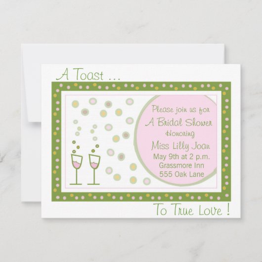 rösten Sie, ein Toast…, um Liebe auszurichten! Einladung (Vorderseite)