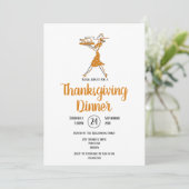 Rösten Türkei Retro Erntedank Abendessen Einladung (Stehend Vorderseite)