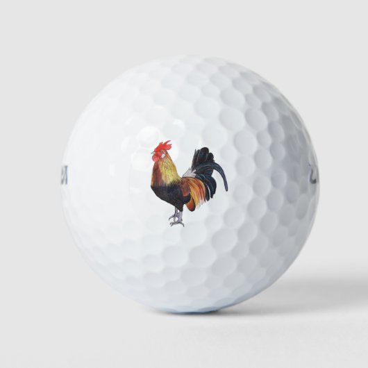 Roster auf weiß - Handgezeichnete Abbildung Golfball (Vorderseite)