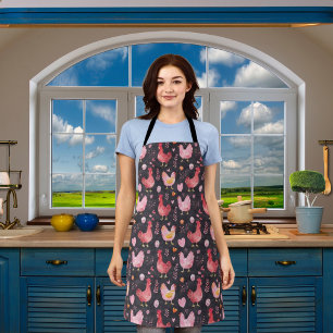 Roster Hennen Bauernhof schwarz rosa Schürze