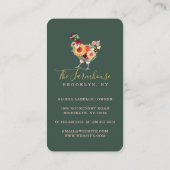 Roster-Logo für künstlerische Wildblumen und Grünp Visitenkarte (Rückseite)